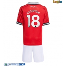 Maglie da calcio Manchester United Casemiro #18 Prima Maglia Bambino 2025-26 Manica Corta + Pantaloni corti)